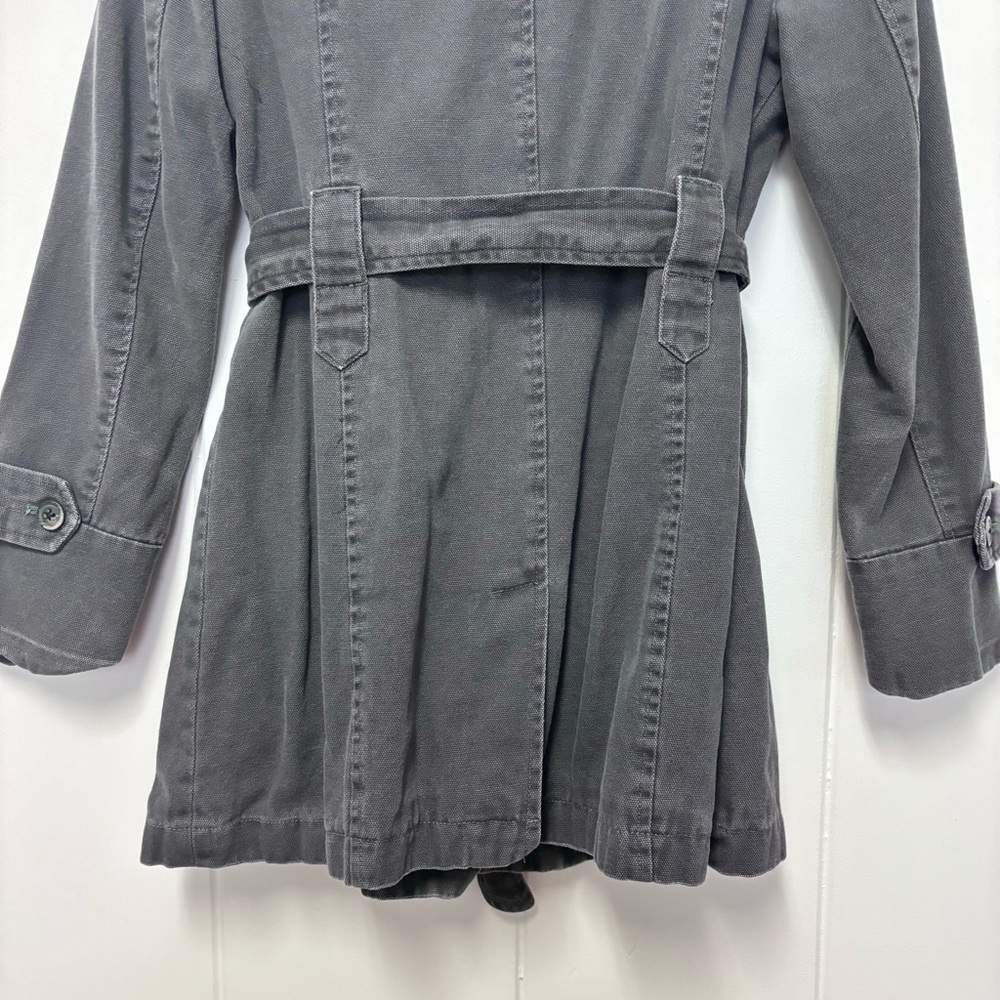 Anthropologie Daughters of the Liberation Grey Short Trench Coat Jacket 10 - Picture 7 of 10